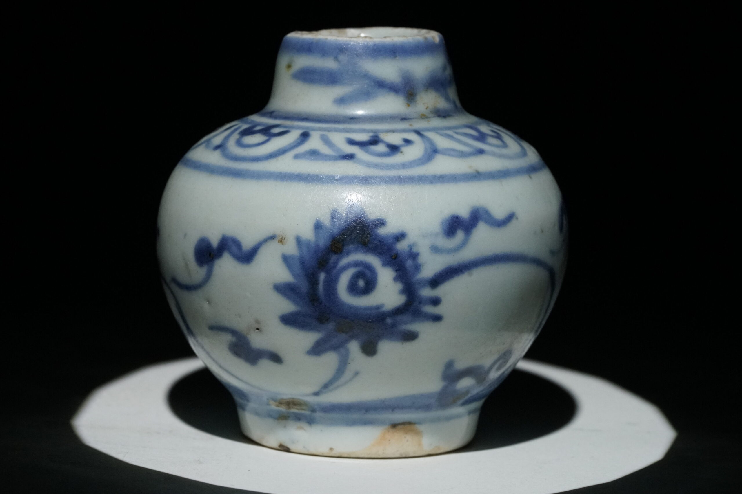 Ming Dynasty blue and white porcelain from China, 1400s.