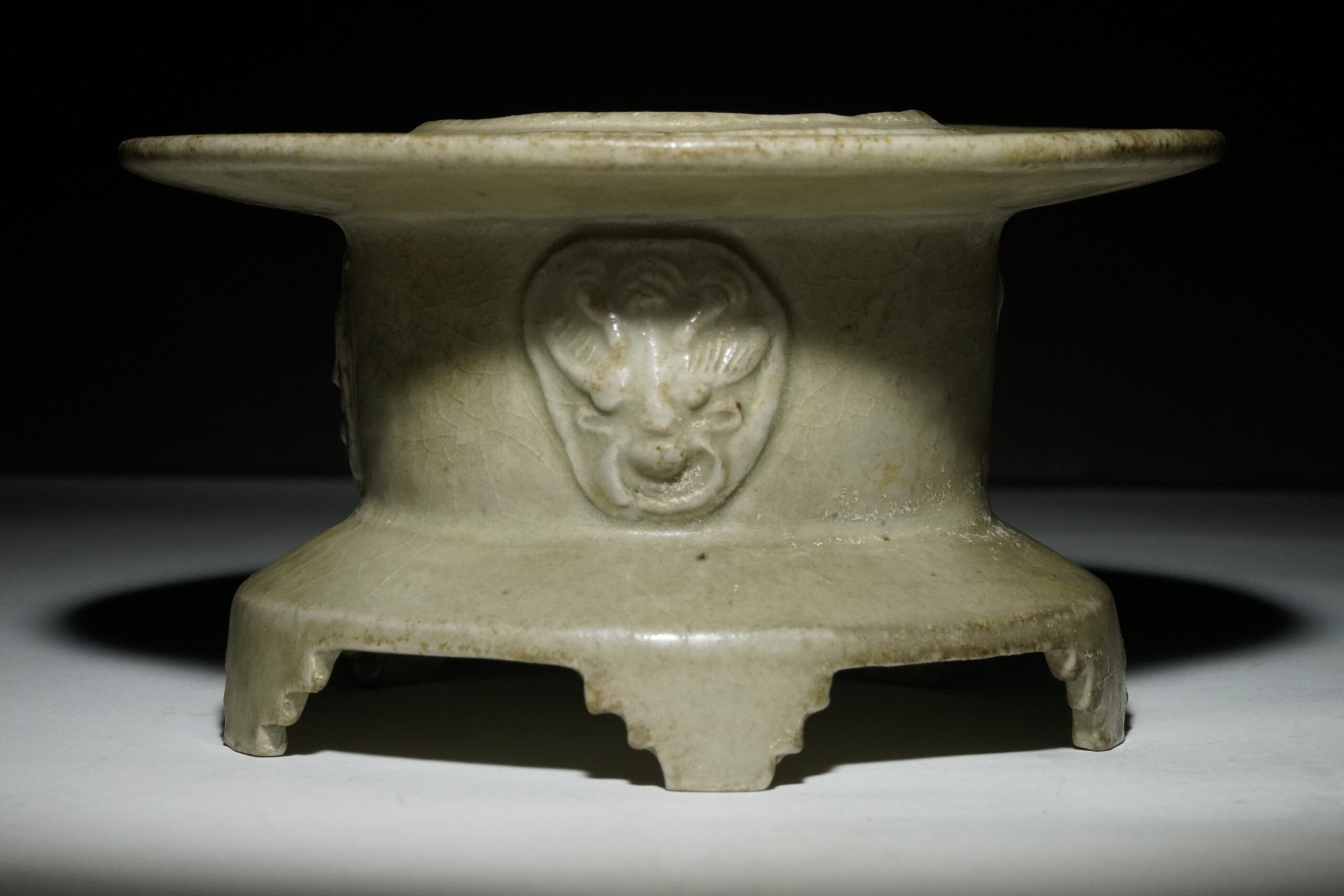 Northern Song Dynasty Yue ware cup stand from China, 10-1100s.